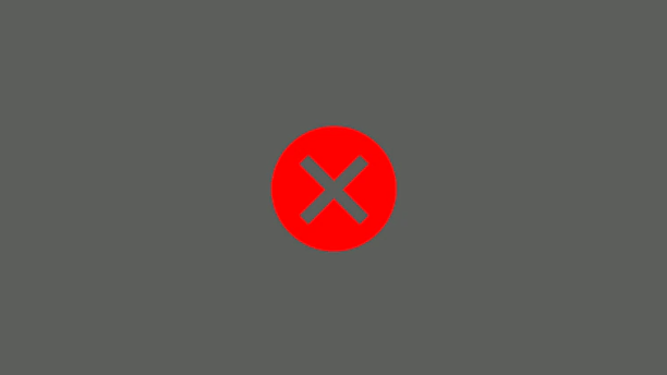 Graphic icon of a red X is shown. 