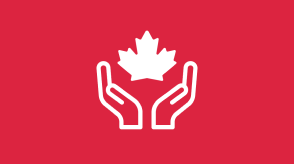 A graphic icon depicting two hands cradling a maple leaf is shown.