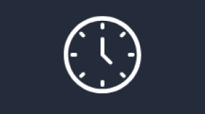 A graphic icon depicting a clock is depicted. 